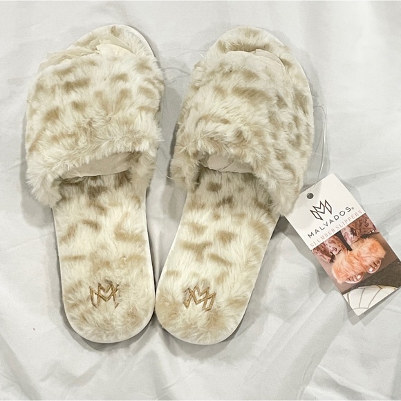 Malvados Cheetah Slumber Slippers Almond Womens Size 7/8 Furry Slumber Slippers - Picture 1 of 8